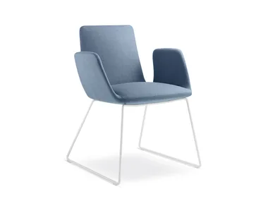 HARMONY MODERN 870-Q-N0 - Sled base fabric chair with armrests _ LD Seating